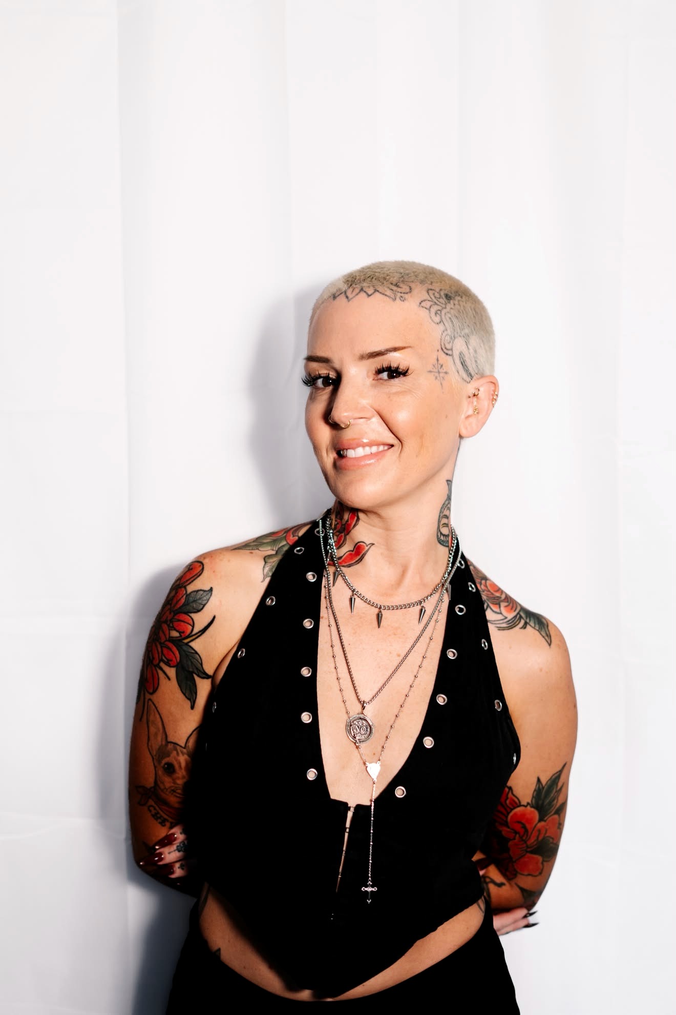 Portrait of Jenna, owner and tattoo artist at Golden Hour Tattoo